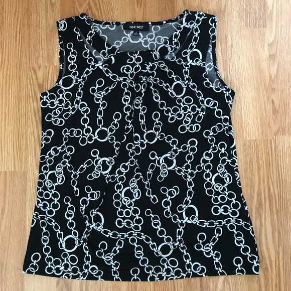 Nine West Chain Print Abstract Sleeveless Blouse Size S Bundle of Office Tops - Picture 2 of 13